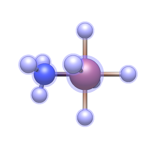 Example of ammine ligand attached to an octahedral iron atom
