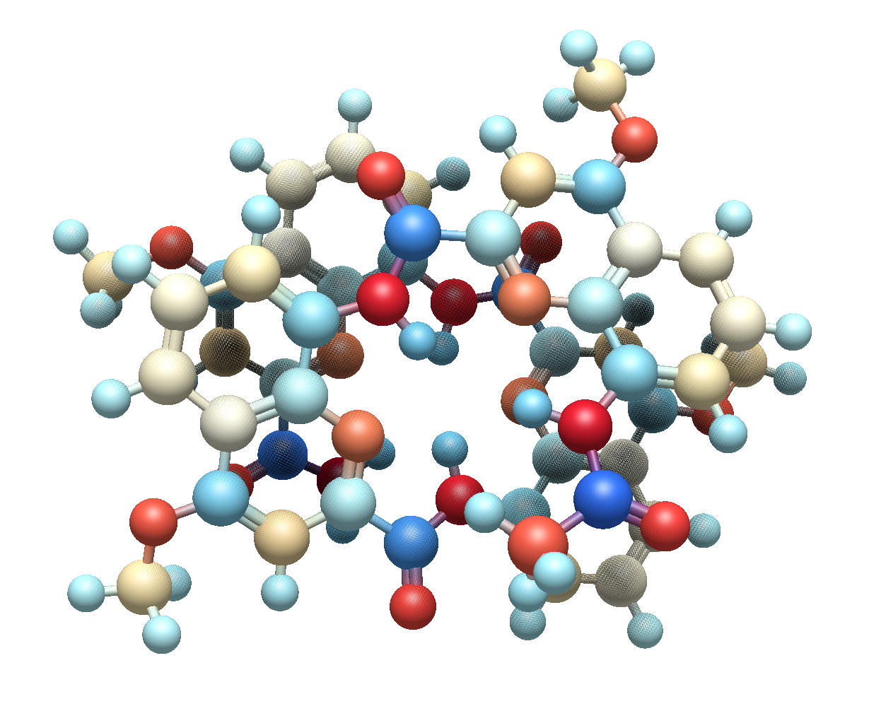 Benzene with rendered molecular orbital